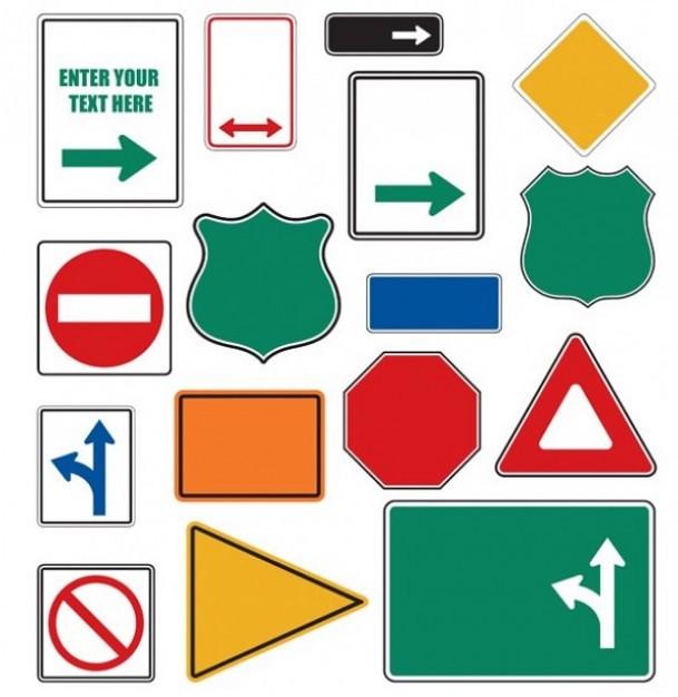 609x626 Free Vector Road Sign Shapes Free Vector Road Sign Shapes