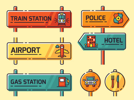452x336 Painted Road Sign Design Vector Icons Free Painted Road Sign