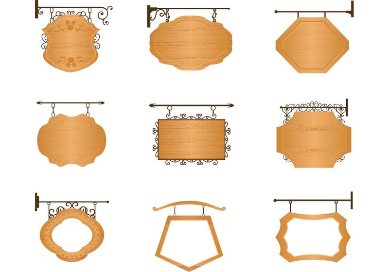800x560 Vintage Hanging Sign Vector Pack