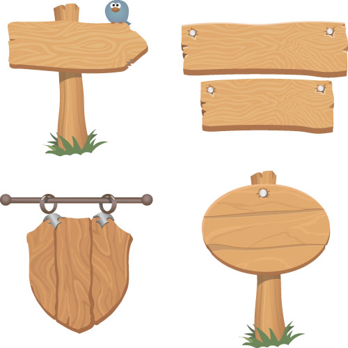 500x499 Wooden Signs Design Vectors Set Free Download