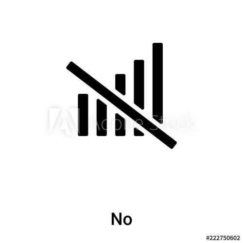 500x500 No Signal Icon Vector Isolated On White Background, Logo Concept