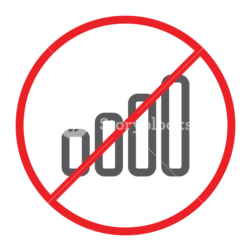 1000x1000 No Signal Line Icon, Prohibited And Ban, No Connection Sign