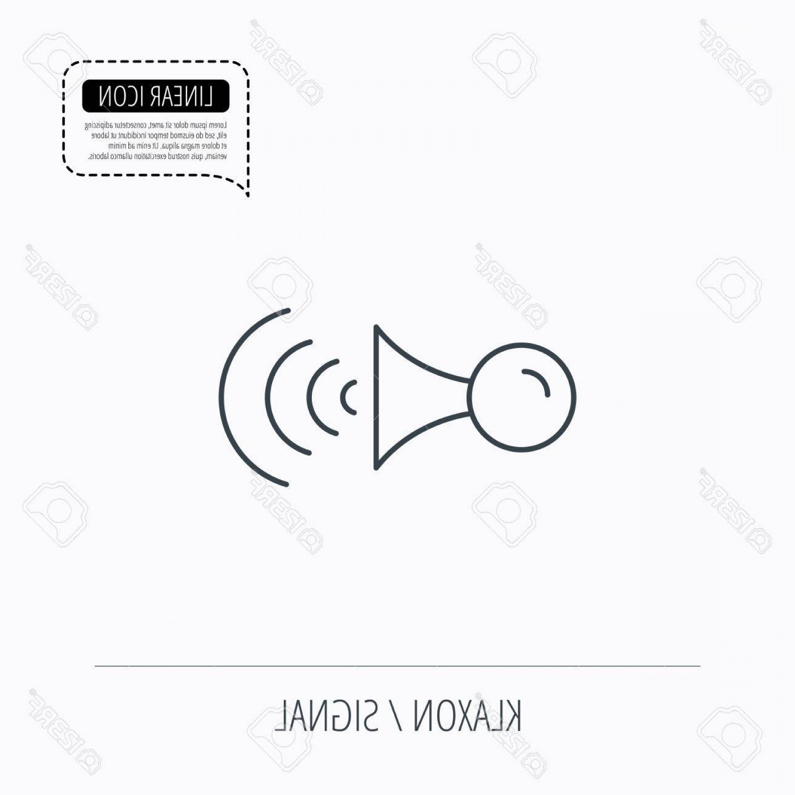 1560x1560 Photostock Vector Klaxon Signal Icon Car Horn Sign Linear Outline
