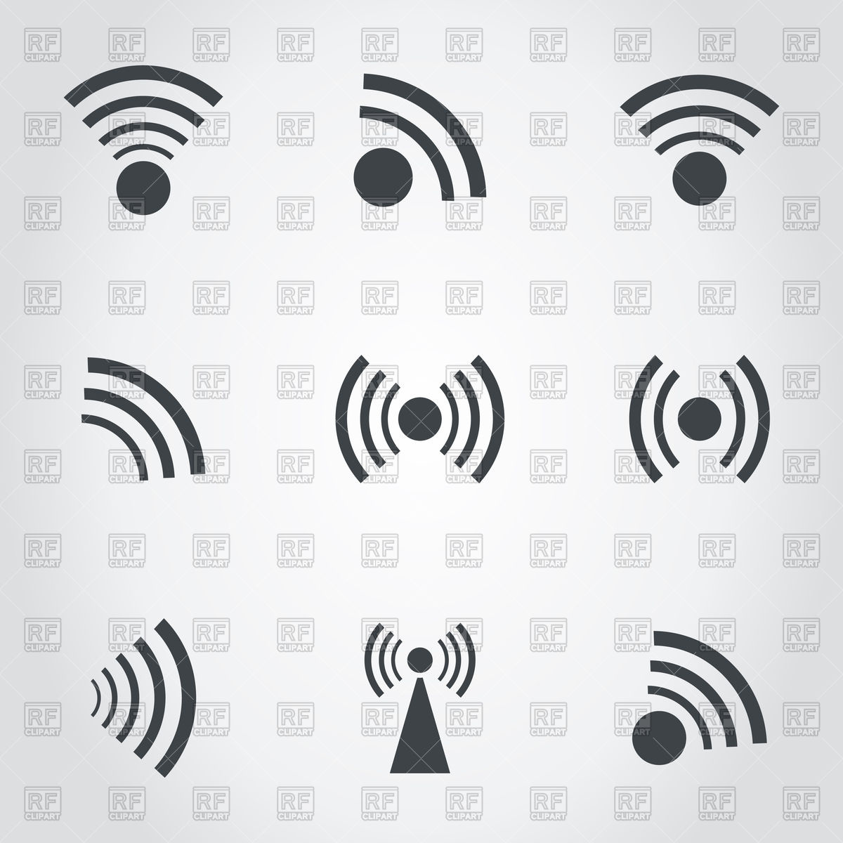 1200x1200 Set Of Signal Icons Vector Image Of Signs, Symbols, Maps