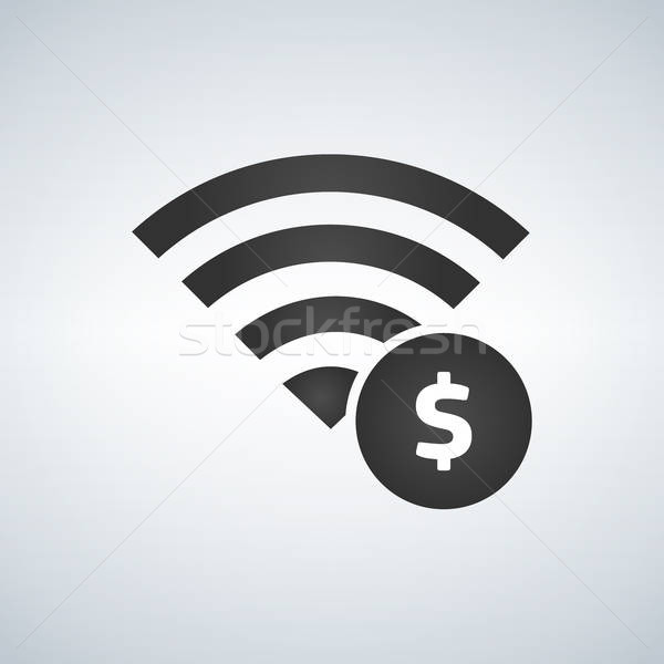 600x600 Wifi Connection Signal Icon With Money Sign In The Circle Vecto