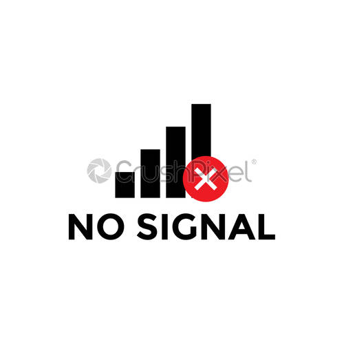 500x500 No Signal Icon Design Template Vector Isolated, Stock Vector