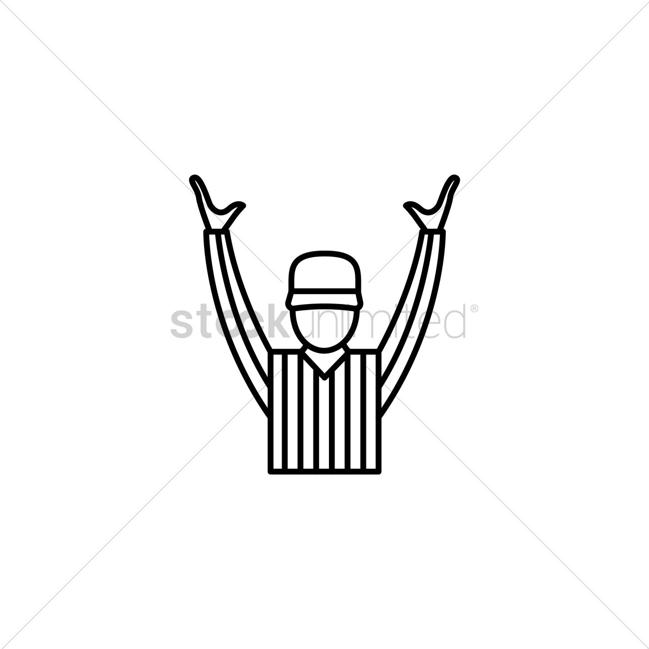 1300x1300 Point Shot Referee Hand Signal Vector Image