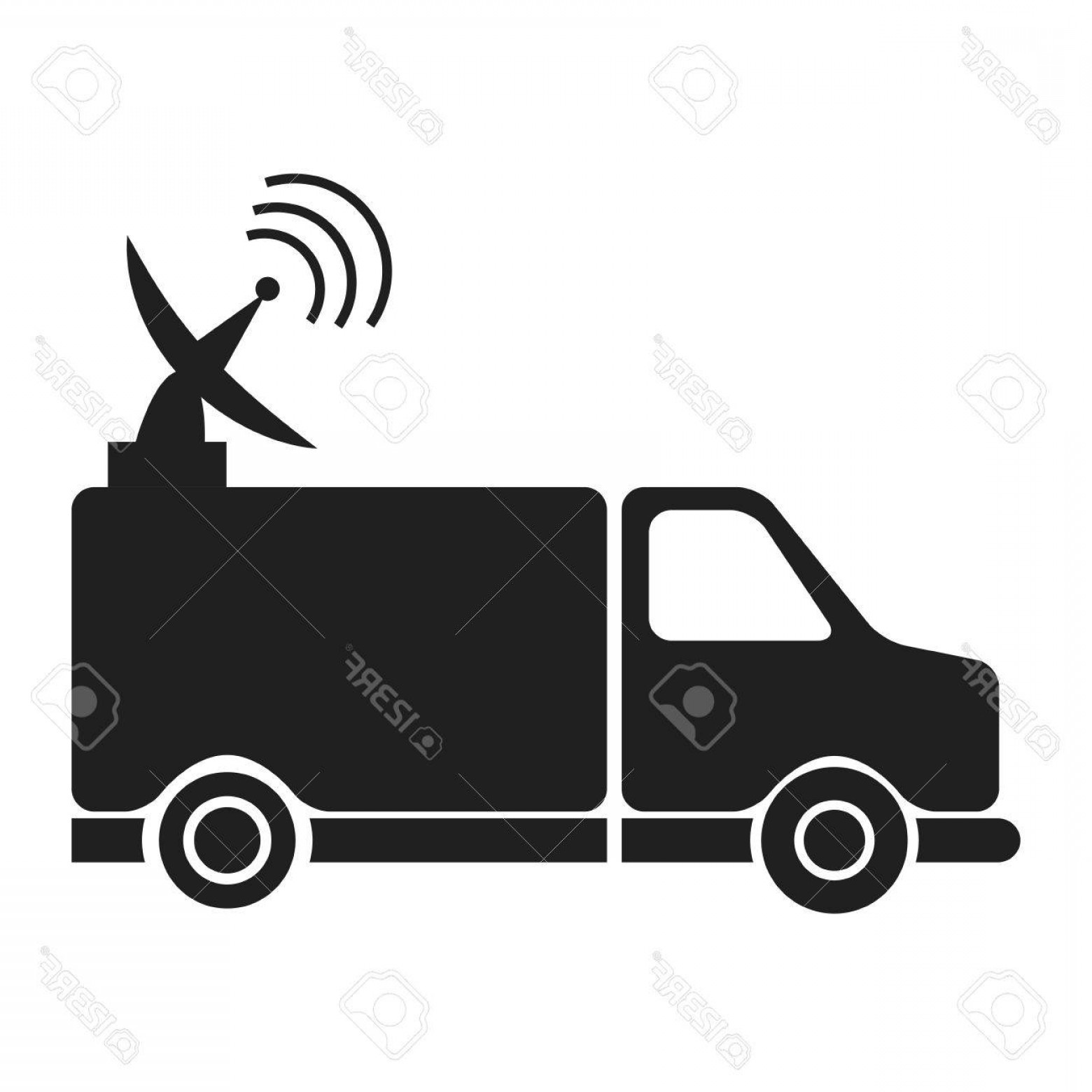 1560x1560 Photostock Vector Transmission Truck Tv Antenna Dish Signal Vector