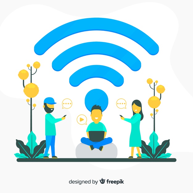 626x626 Flat Wifi Zone Concept With Signal Vector Free Download