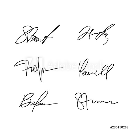 500x500 Collection Of Vector Signatures Samples Handwritten Autographs