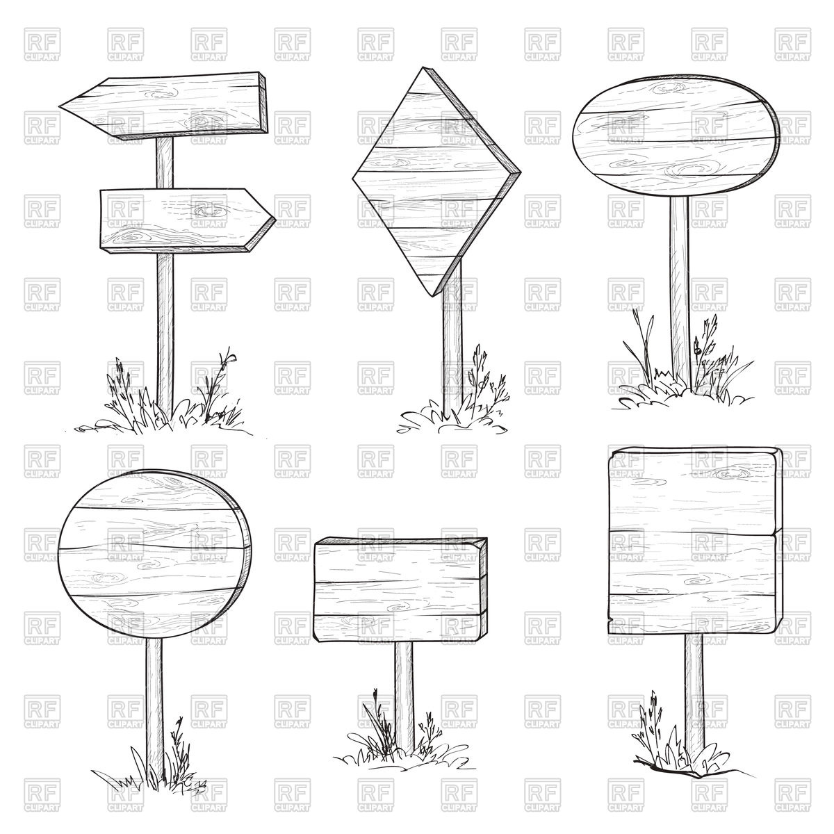 1200x1200 Set Of Wooden Road Sign And Arrows, Planks Pointer And Signboard