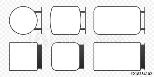 500x250 Signage Light Box Signboard Vector Vertical Rectangle Lightbox