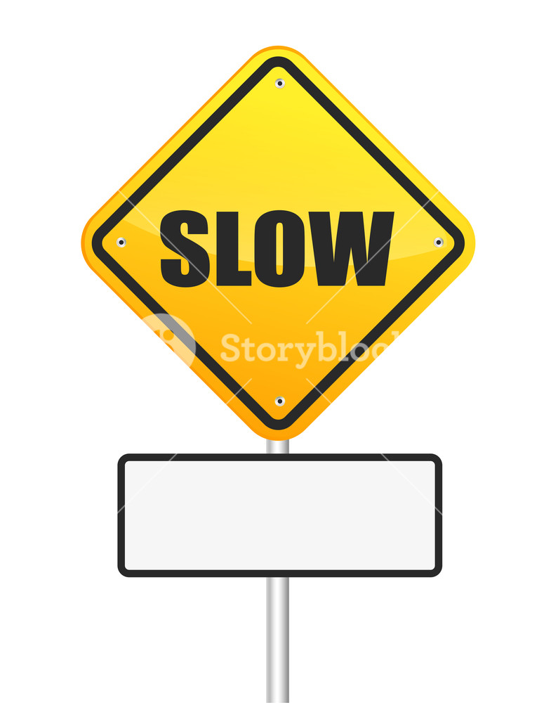 795x1000 Slow Signboard Vector Illustration Royalty Free Stock Image