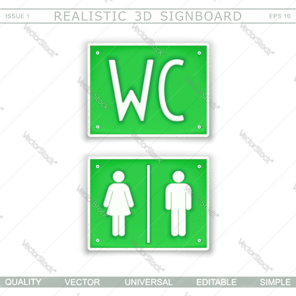 1000x1000 Toilet Wc Information Signboard Vector Free