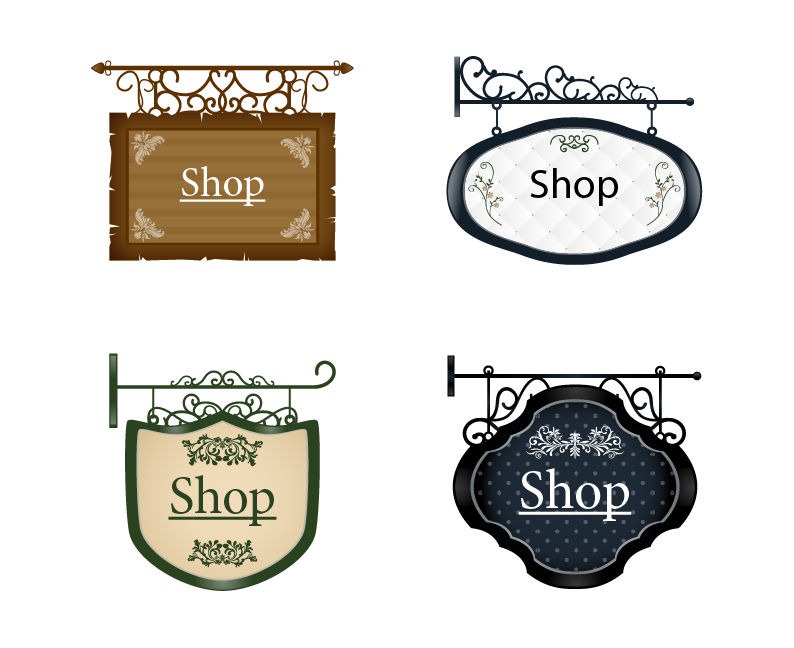 794x648 Vintage Signboard Vector Set Free Vector Graphics All Free