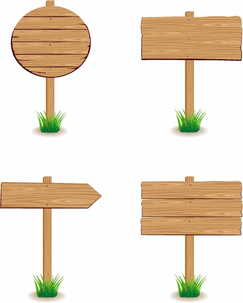 480x600 Wooden Signboard With Grass Free Vector In Adobe Illustrator