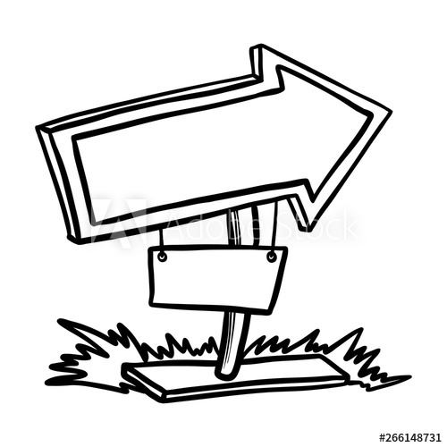 500x500 Doodle Wood Signboard Icon Hand Drawn Cartoon Of Wood Signboard