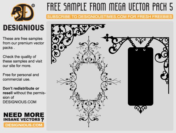 600x455 Flowers And Wrought Iron Signboard Vector Designs