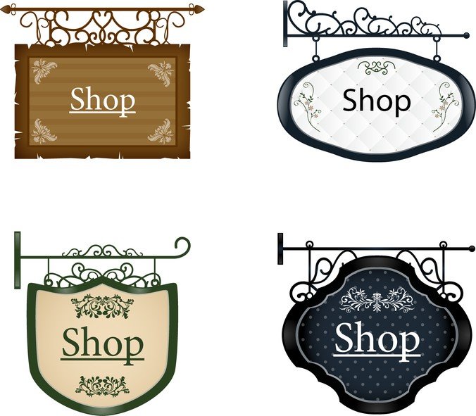676x591 Free Vintage Signboard Vector Set Files, Vectors Graphics