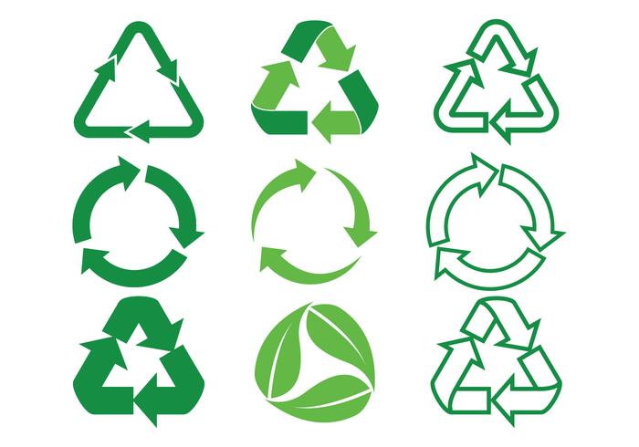 700x490 Iconos De Vector De Flechas Biodegradables Conjunto