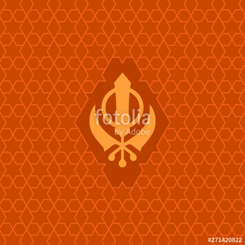 500x500 Khanda Sikh Symbol Monochrome Vector Sign Stock Image And Royalty