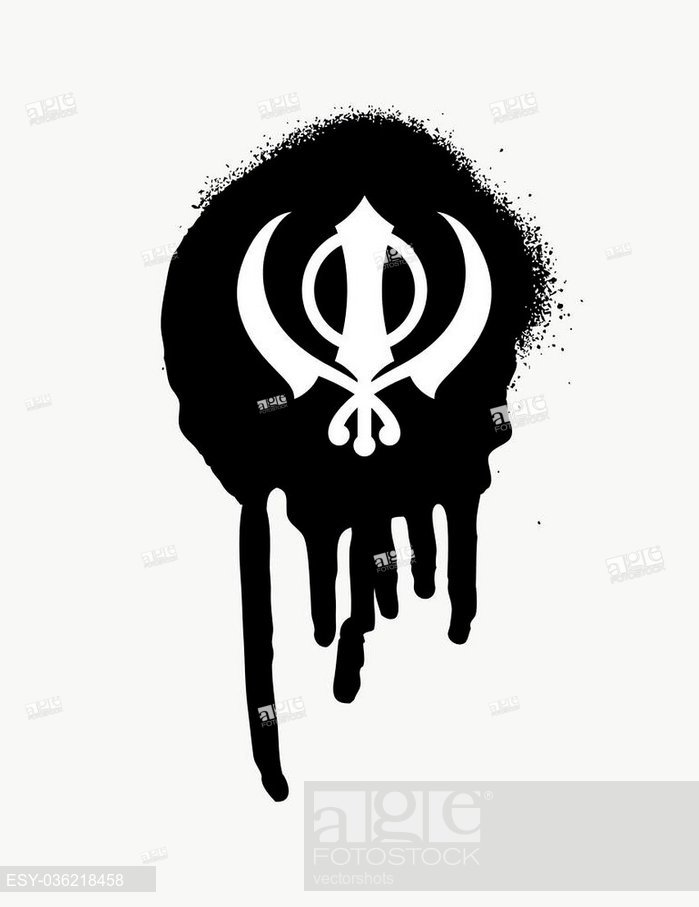 699x907 Retro Grunge Sikhism Symbol Vector Illustration, Stock Vector
