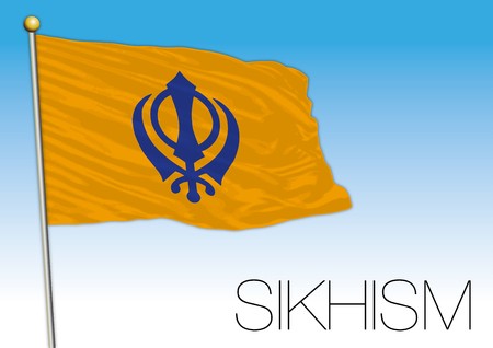 450x318 Sikh Religion Flag And Symbol, Vector File, Illustration Royalty
