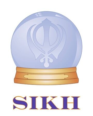 360x450 An Illustration Of A Glass Globe With Sikh Khanda Symbol