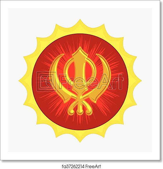 561x581 Free Art Print Of Golden Sikhism Symbol Badge Golden Sikhism