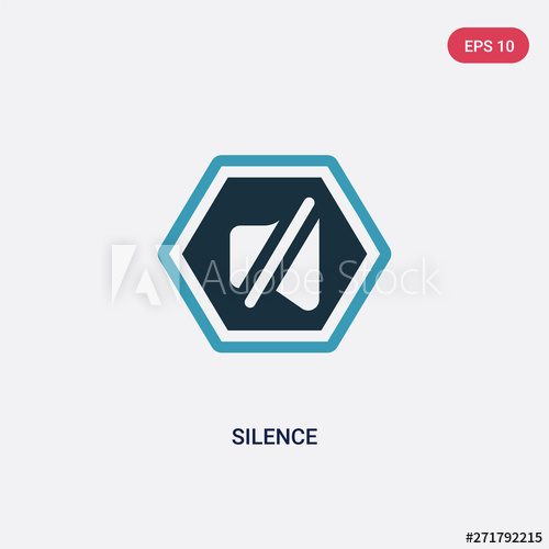 500x500 Two Color Silence Vector Icon From Signs Concept Isolated Blue