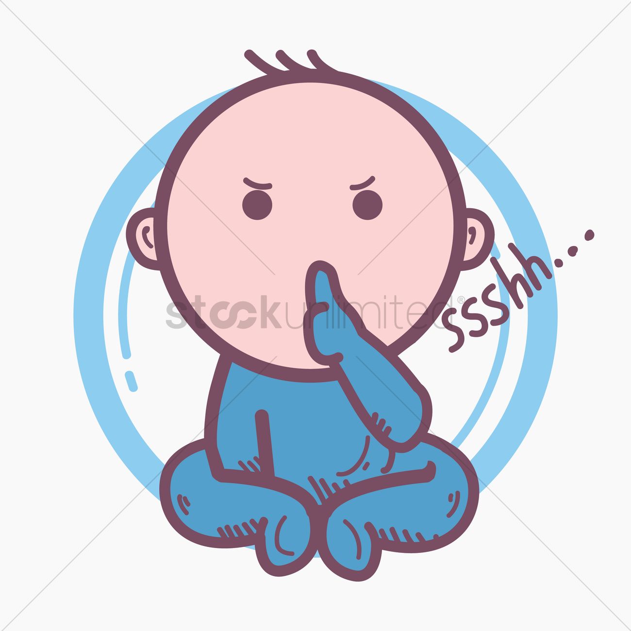 1300x1300 Free Baby Saying Silence Vector Image