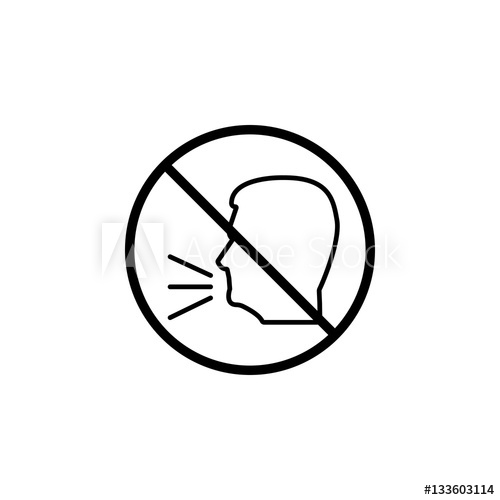 500x500 Keep Quiet Line Icon, No Speak Prohibition Sign, Forbidden Keep