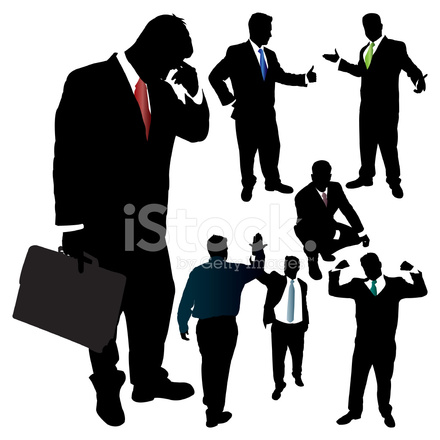 440x440 Businessman Vector Silhouette Series Stock Vector