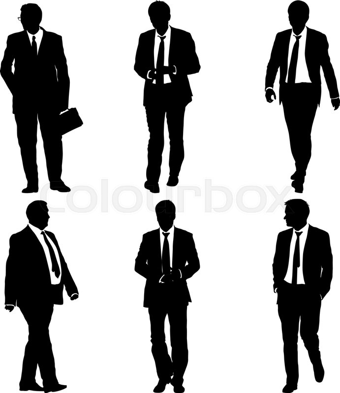 691x800 Set Silhouette Businessman Man In Suit Stock Vector Colourbox