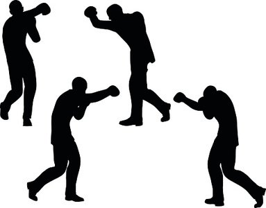 383x300 Boxer Businessman Vector Silhouette Stock Vectors