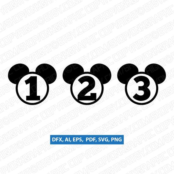 570x571 Disney Mickey Mouse Monogram Numbers Etsy