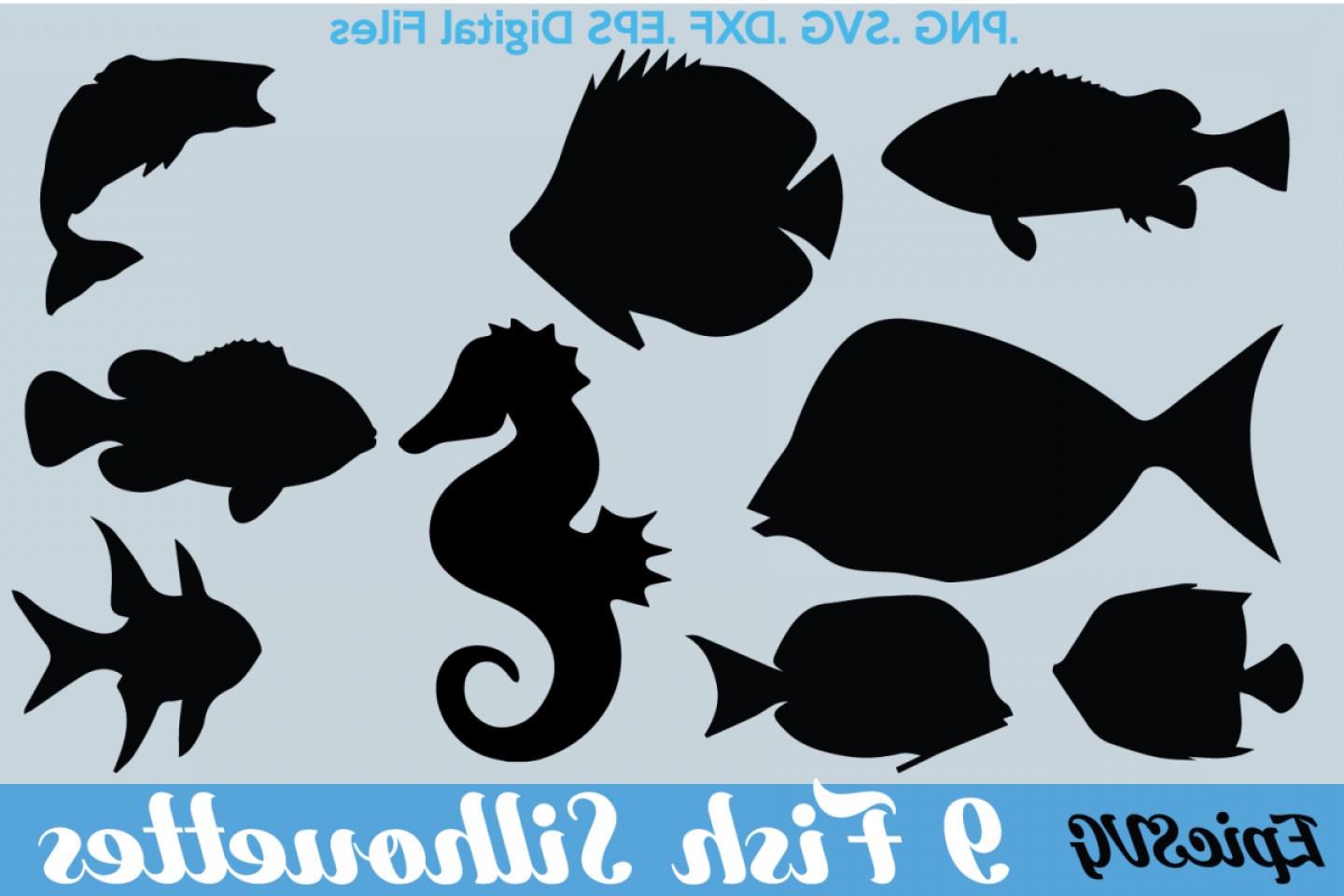 1440x960 Fish Dxf Clipart Vector Graphic Fish Seahorse Sea Life