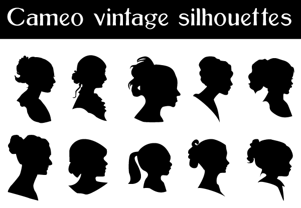 600x415 Free Vector Cameo Silhouettes Free Vectors Silhouette Clip Art