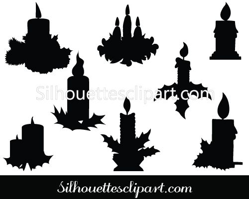 500x400 Christmas Candle Silhouette Vector Download Christmas Icon