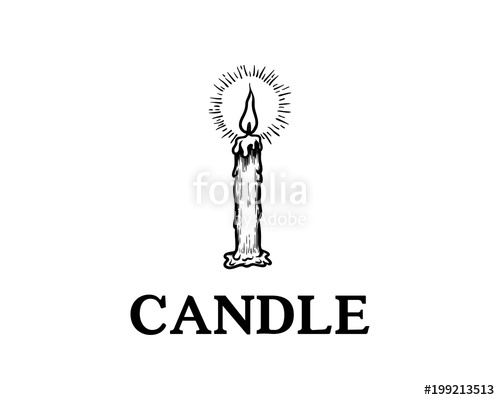 500x400 Fire Light Candle Classic Decoration Candlestick Hand Drawn Symbol