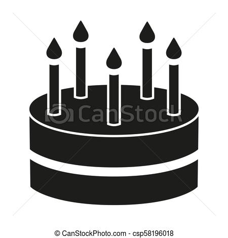 450x470 Black And White Birthday Cake Candles Silhouette Sweet Food