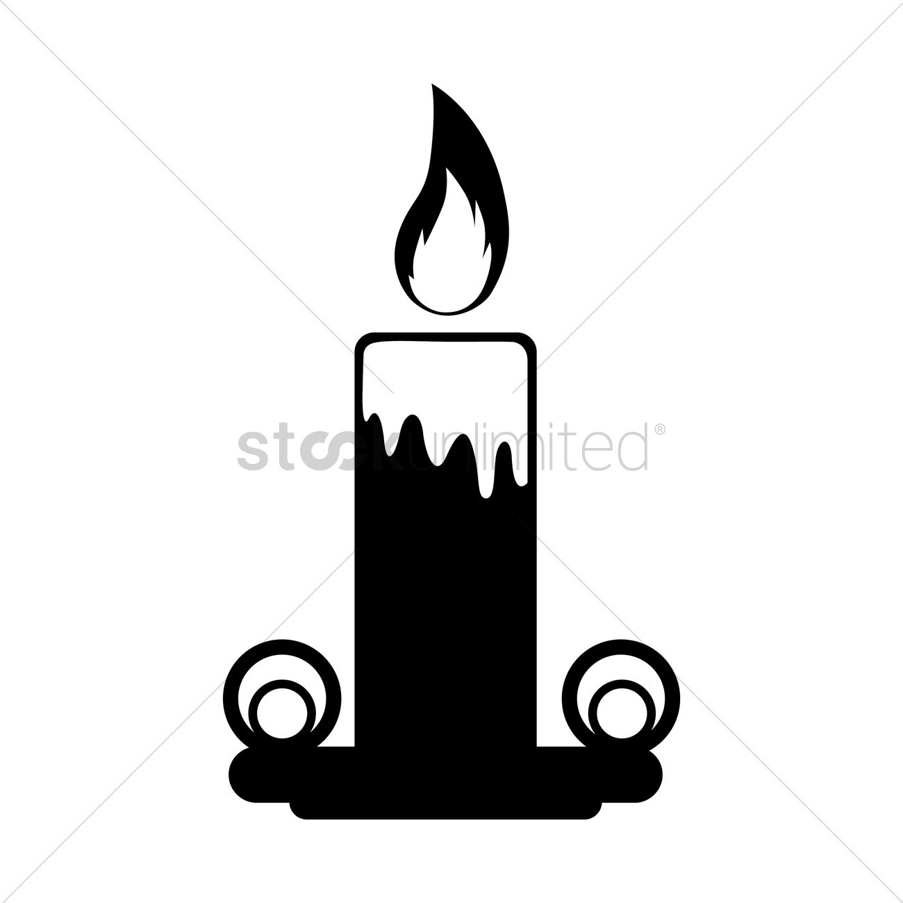 1300x1300 Silhouette Of A Candle Vector Image