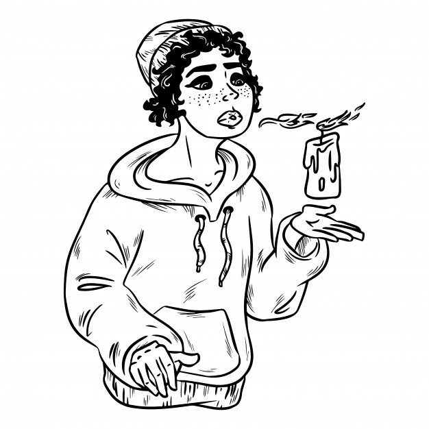 626x626 Silhouette Of Beautiful Young Witch With Candle Vector