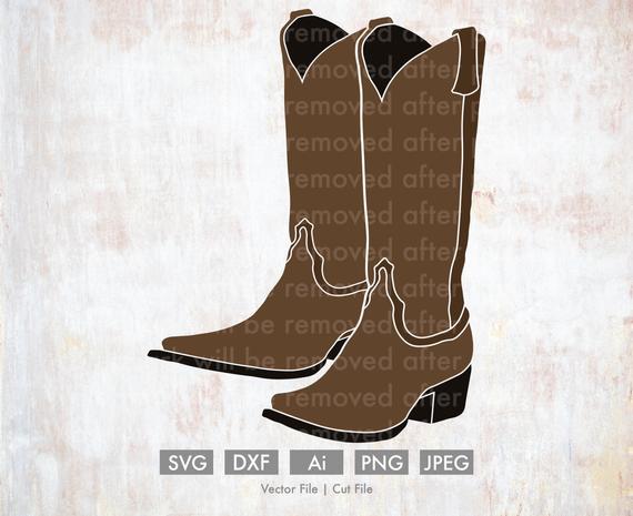 570x465 Cowboy Boots Vector Silhouette Cricut Etsy