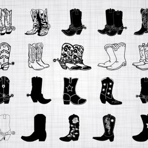 300x300 Christmas Cowboy Boots And Western Hat With Vector Catchsplace