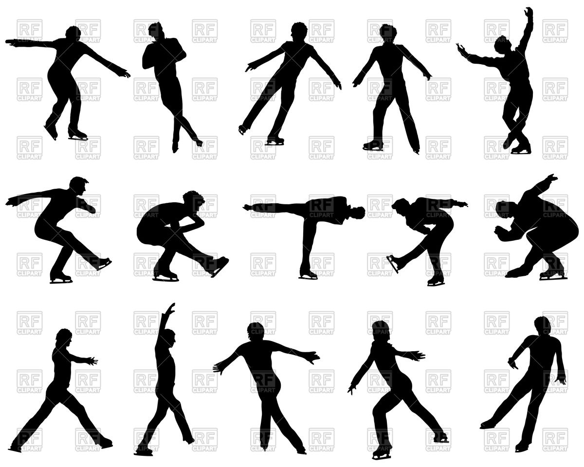 Figure Skate Man Silhouette Set Vector Image Of Sport And Leisure 1200x960 Figure Skate Man Silhouette Set Vector Image Of Sport And Leisure