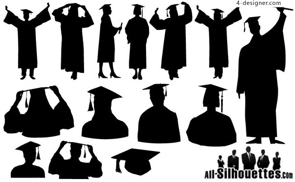 Designer Graduation Graduation Silhouette Figures Vector Material 600x370 Designer Graduation Graduation Silhouette Figures Vector Material