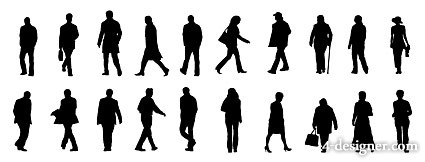 Designer Office Worker Figures Silhouette Vector Material 425x162 Designer Office Worker Figures Silhouette Vector Material