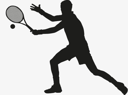 Tennis Silhouette Figures Vector, Man, M 516x384 Tennis Silhouette Figures Vector, Man, M