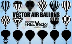 Silhouette Hot Air Balloon Vector